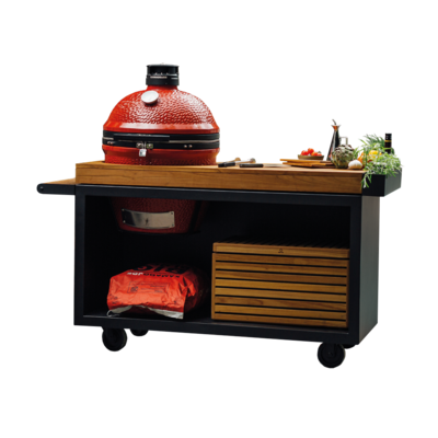 OFYR KAMADO TABLE BLACK PRO TEAK WOOD KJ