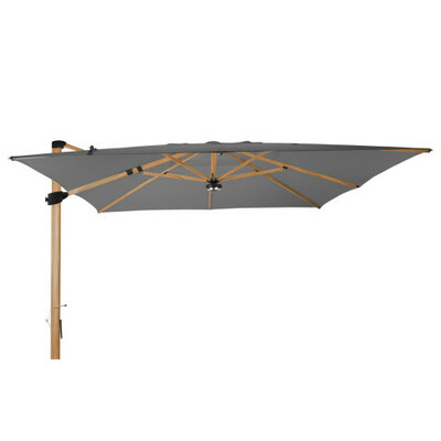 Zweefparasol Palestro Pro alu wood 400x400 cm Platinum Grijs