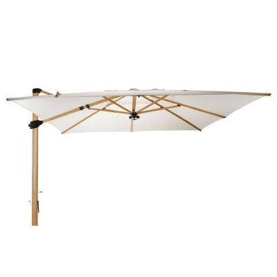 Zweefparasol Palestro Pro alu wood 400x400 cm Parelwit