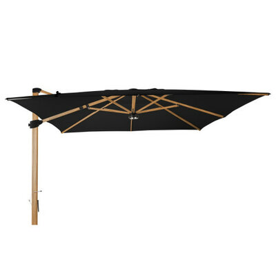 Zweefparasol Palestro Pro alu wood 400x400 cm Zwart