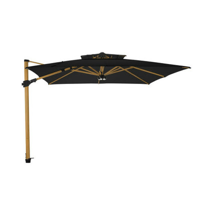 Zweefparasol Fratello Pro 2.0 aluwood 300x300 cm Zwart