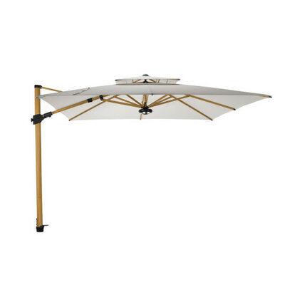 Zweefparasol Fratello Pro 2.0 aluwood 300x300 cm Parelwit