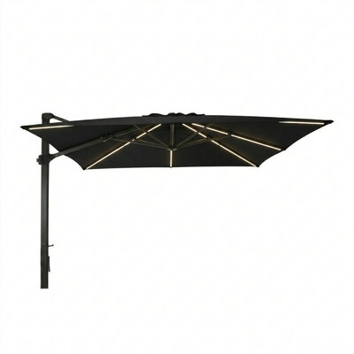 Zweefparasol Nero LED 350x350 cm Zwart