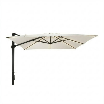 Zweefparasol Nero LED 350x350 cm Parel Wit