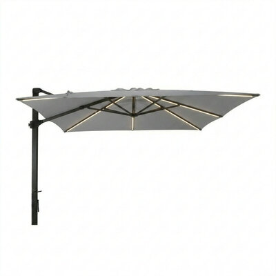 Zweefparasol Nero LED 350x350 cm Platinum Grijs